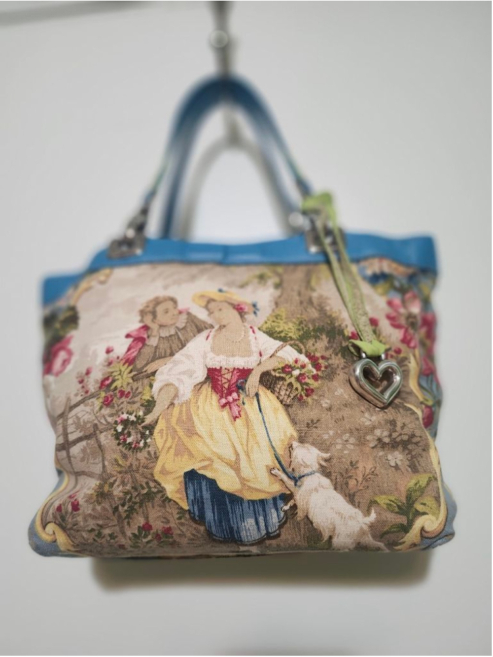 Brighton Blue Multicolor Floral Toile Reversible Small Tote